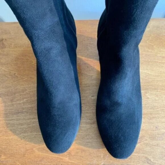 DIANE VON FURSTENBERG Luzzi Over the Knee Suede Black Fall Winter Heeled Boots - Picture 5 of 15